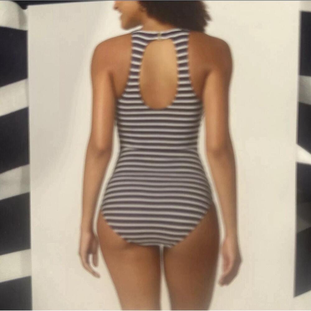 Lands End Swimsuit Womens Navy Stripe One Piece Size XXL P20 - Picture 2 of 4